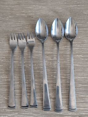 Vintage Northland Stainless Steel Long Handle Cocktail Forks & Spoons - Silver